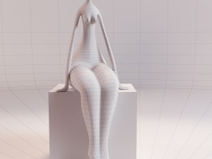 a statuette of a lady 2 3D 模型