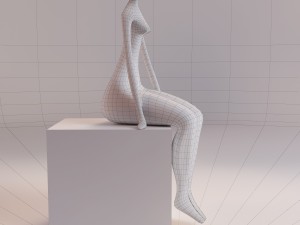 a statuette of a lady 2 3D 模型