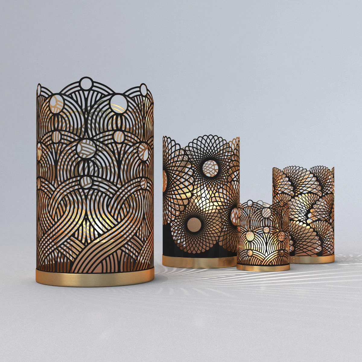 decorative openwork candle holders 3D Model .c4d .max .obj .3ds .fbx .stl .blend