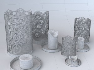 decorative openwork candle holders 3D Model