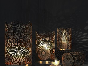 decorative openwork candle holders 3D Model