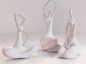 figurines three ladies 3D Модель