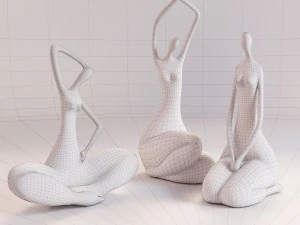 figurines three ladies 3D Model