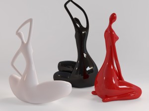 figurines three ladies 3D Модель