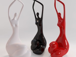 figurines three ladies 3D Модель