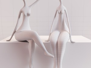 figurines two ladies Modèle 3D
