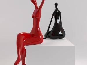 figurines two ladies Modèle 3D