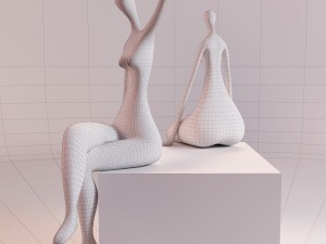 figurines two ladies Modèle 3D