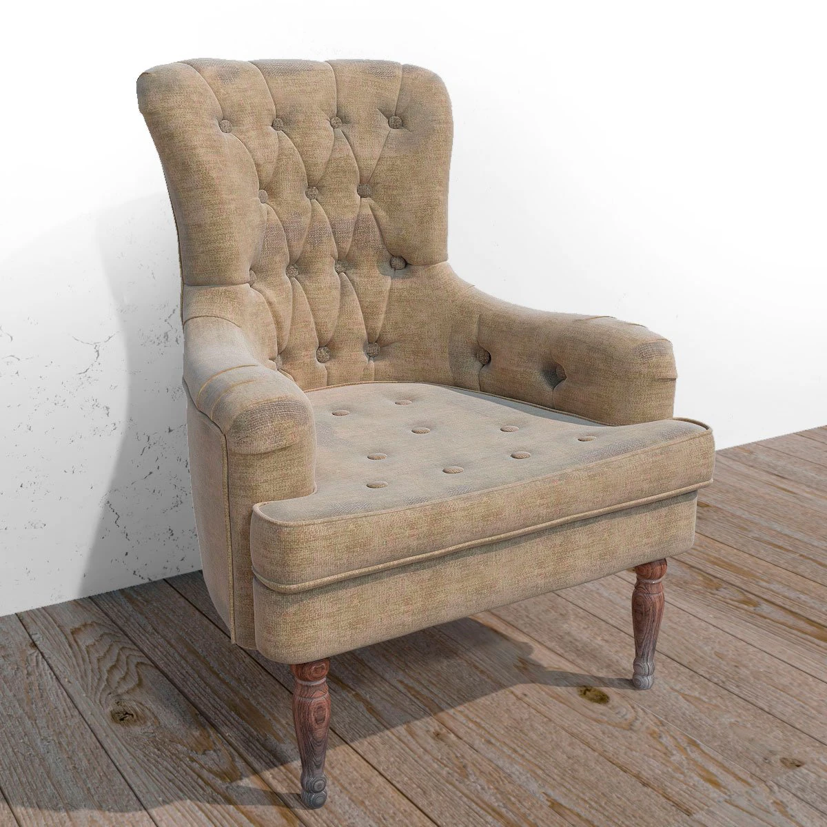 an old armchair 3D Model .c4d .max .obj .3ds .fbx .stl .blend
