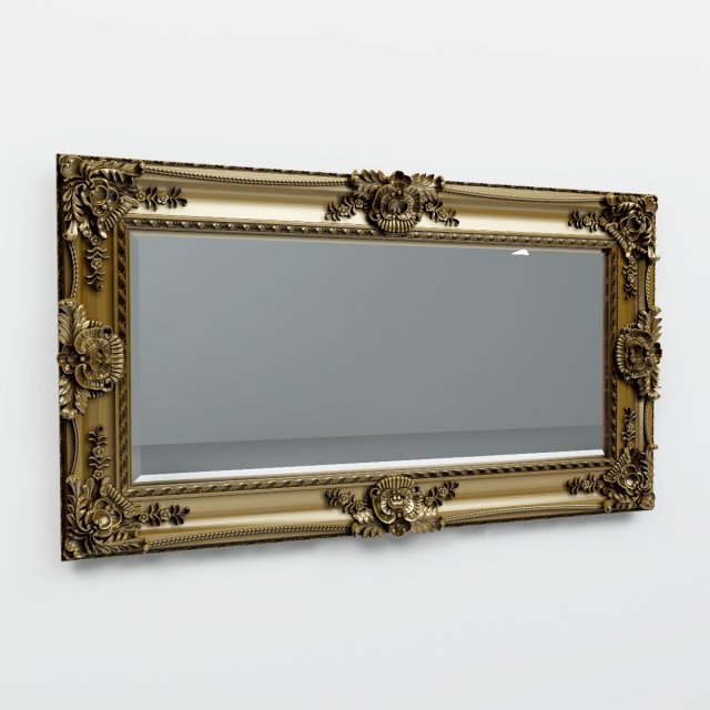 mirror in classic frame 3D Model .c4d .max .obj .3ds .fbx .stl .blend 