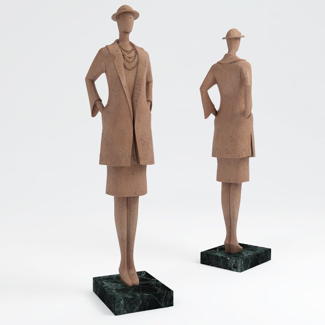 lady in the coat 3D-Modell .c4d .max .obj .3ds .fbx .stl .blend 