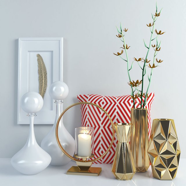 decorative set Modelo 3D .c4d .max .obj .3ds .fbx .stl .blend