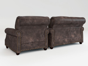 leather sofa and chair landry 3D Modell