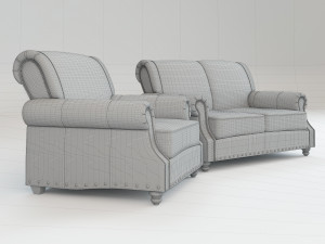 leather sofa and chair landry 3D Modell