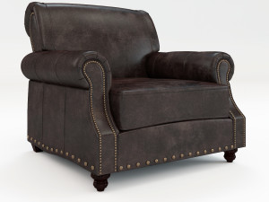 landry leather armchair 3D Model