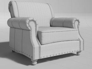 landry leather armchair 3D मॉडल