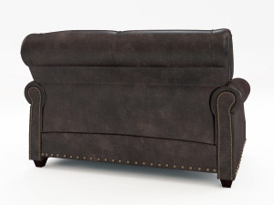 landry leather sofa 3D Modell