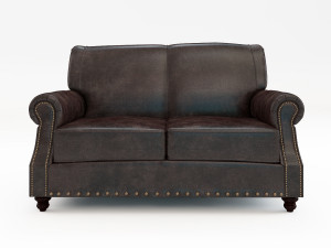 landry leather sofa 3D Modell