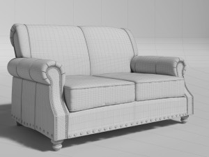 landry leather sofa 3D Modell