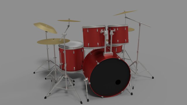 drum kit Model 3D .c4d .max .obj .3ds .fbx .stl .blend 