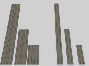6 pieces of straight track 3D 모델