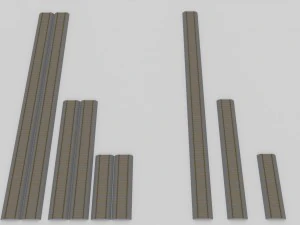 सीधे ट्रैक के 6 टुकड़े 3D मॉडल