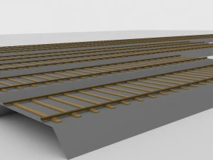6 pieces of straight track 3D Model