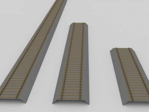 6 pieces of straight track 3D Model