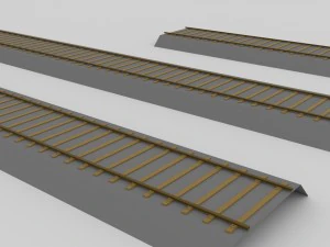6 pieces of straight track 3D Model