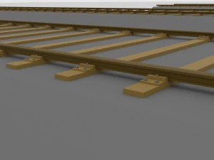 6 pieces of straight track 3D Model