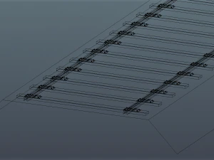 6 pieces of straight track 3D Model