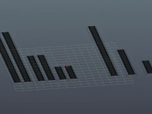 6 pieces of straight track 3D Model