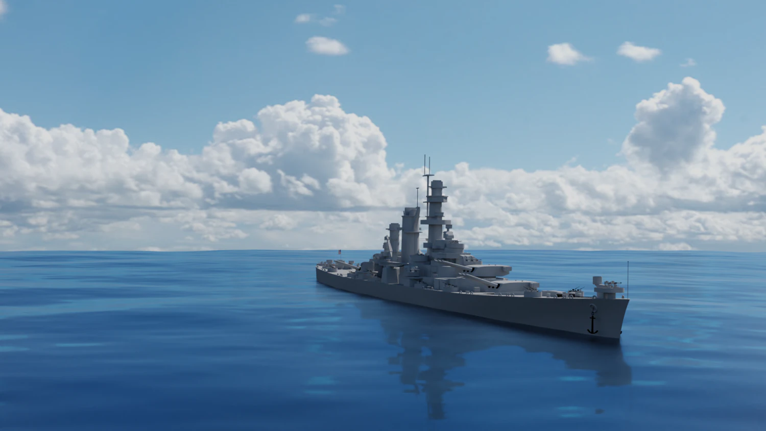 uss alaska cb-1 battle cruiser 3D Model .c4d .max .obj .3ds .fbx .stl .blend 