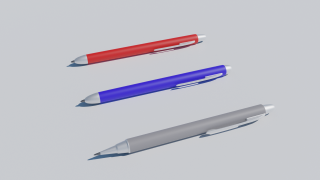 model set of 3 pens Model 3D .c4d .max .obj .3ds .fbx .stl .blend 