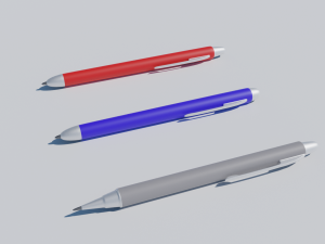 model set of 3 pens 3D 모델
