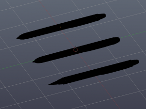 model set of 3 pens Model 3D