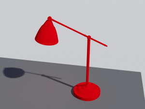 model of a desk with a lamp 3D मॉडल