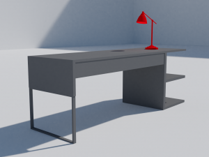 model of a desk with a lamp 3D मॉडल