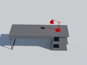 model of a desk with a lamp 3D मॉडल