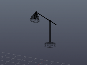 model of a desk with a lamp 3D मॉडल