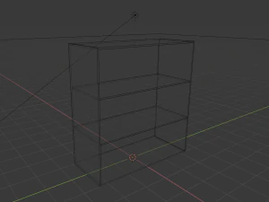 low poly model of a bookshelf 3D Model