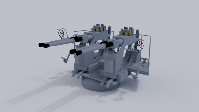 40mm quad anti-aircraft Modello 3D .c4d .max .obj .3ds .fbx .stl .blend 