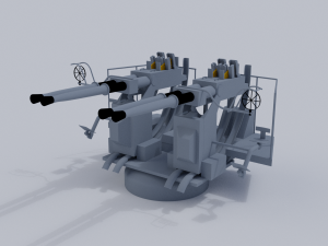 40mm quad anti-aircraft 3D Model