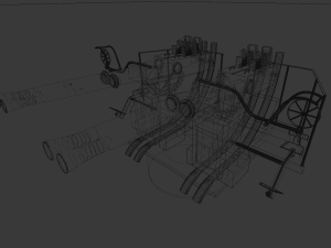 40mm quad anti-aircraft Modello 3D