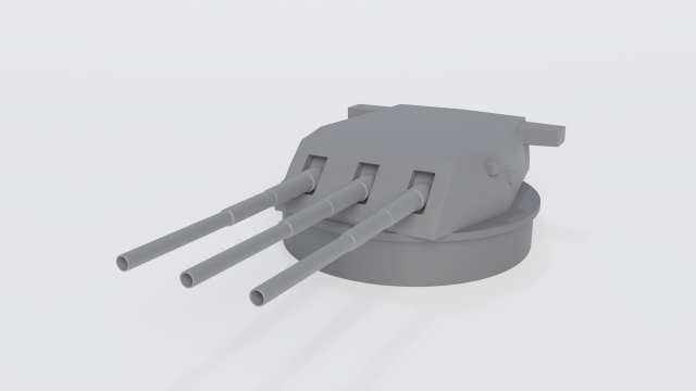 16-inch turret 3D Model .c4d .max .obj .3ds .fbx .stl .blend 