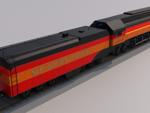 daylight steam locomotive train 3D 模型