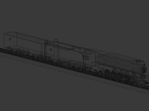daylight steam locomotive train 3D 模型