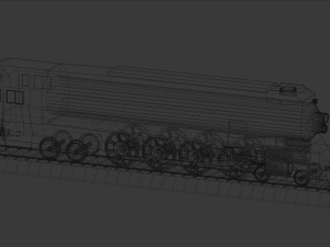 daylight steam locomotive train 3D 模型