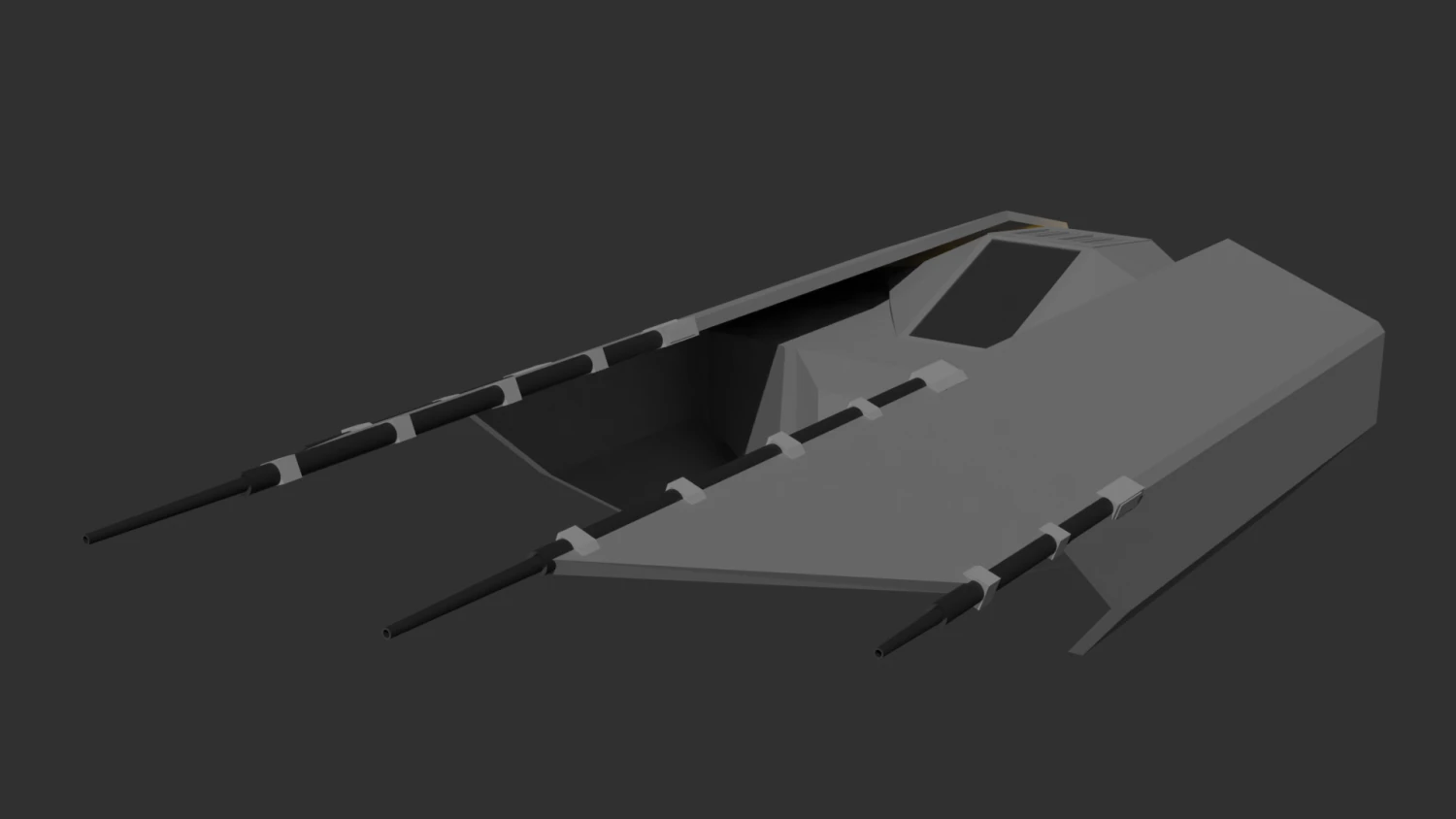 low poly sci fi fighter base concept 3D Model .c4d .max .obj .3ds .fbx .stl .blend 