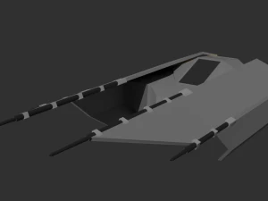 concept de base de chasse de science-fiction low poly Modèle 3D